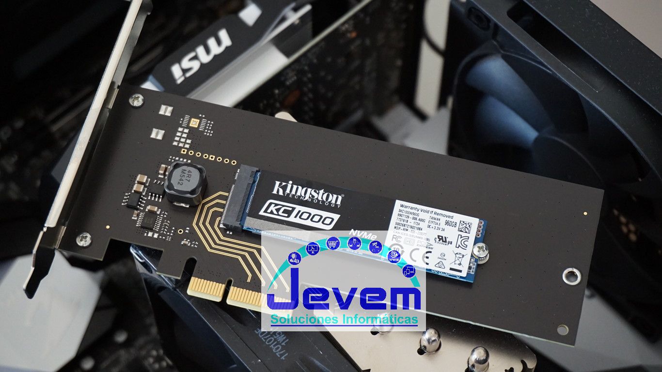 El SSD NVe KC1000 podemos usarlo con adaptador PCIe o directamente con conexión M.2 